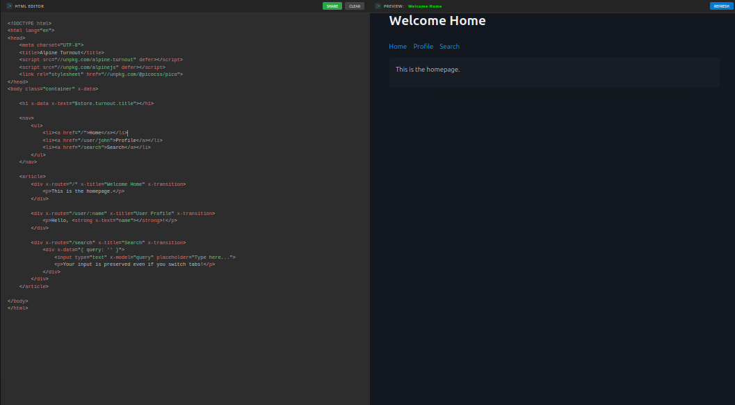 Turnout Playground Example 2